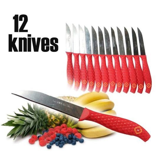12pcs Mini Stainless Steel Knife Set – Compact 14.5cm Carbon Steel Knives For Daily Cutting & Chopping