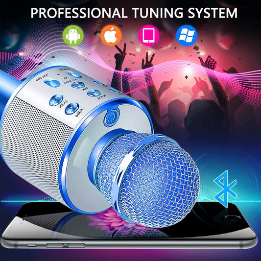 Bluetooth Handheld Karaoke Speaker Player Machine for Kids Adults Home KTV Party for Android/Iphone/Ipad/Pc (Random Color)