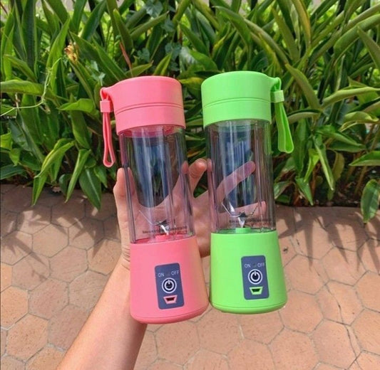 Rechargeable Portable Mini Juicer Blender – 6 Blades, 380ml Outdoor Juicing Cup [Random Color]