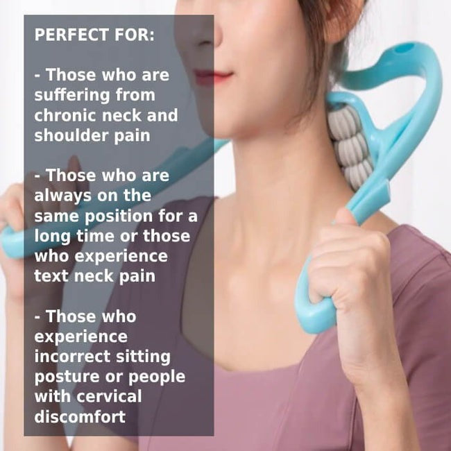 6 Wheel Pressure Point Neck Massager Relieve Neck, Back And Shoulder Pain (Random Color)