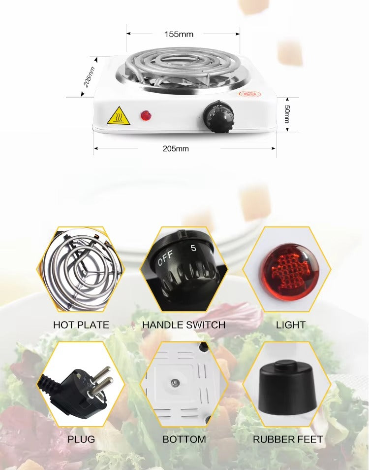 Electric Stove for cooking, Hot Plate heat up in just 2 mins, Easy to clean, (random color )