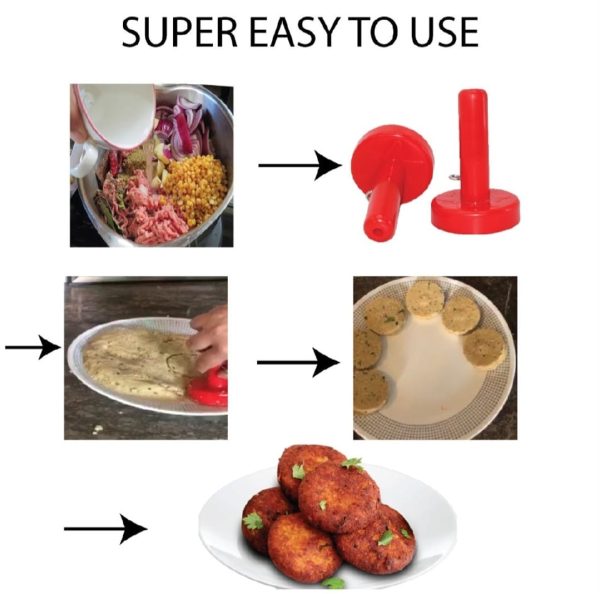 Pack Of 2 Shami Kabab Makers – High-quality Plastic Saancha For Shami Kabab & Tikki – Multicolor With White Inner