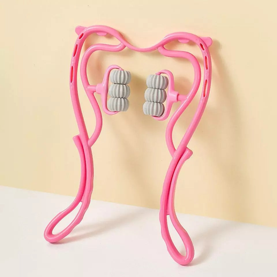 6 Wheel Pressure Point Neck Massager Relieve Neck, Back And Shoulder Pain (Random Color)