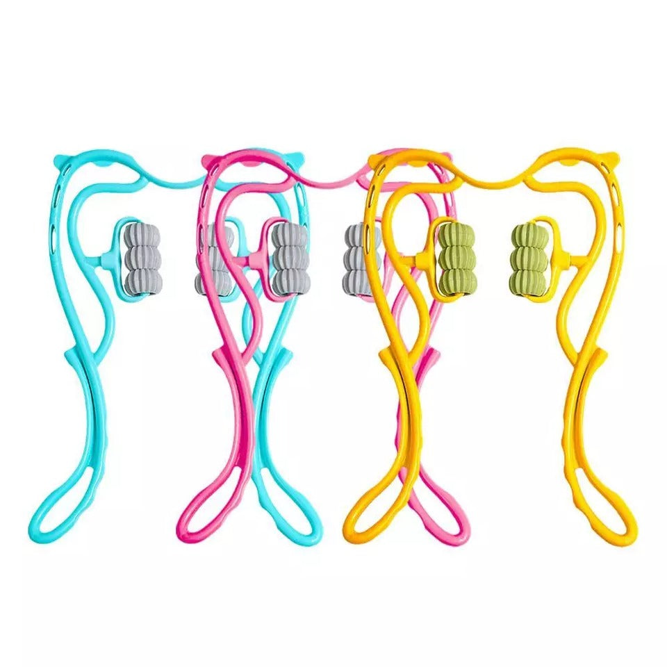 6 Wheel Pressure Point Neck Massager Relieve Neck, Back And Shoulder Pain (Random Color)